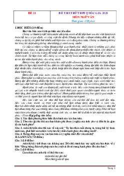 TOP 10 đề thi thử THPT Quốc gia năm 2020 môn Ngữ văn - Tập 3 (có đáp án)