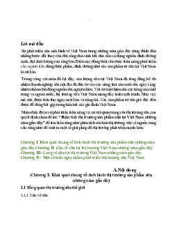 Đề tài: “Phân tích thị trường sản phẩm sữa tại Việt Nam những năm gần đây”  | Kinh Tế Vi Mô | Trường Đại học Thủy Lợi