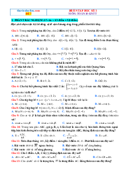 Đề kiểm tra học kỳ 1 môn Toán 10 Kết nối tri thức( có đáp án)-Đề 7