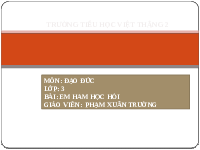 Giáo án điện tử Đạo đức 3 Bài 3 Tiết 3 Chân trời sáng tạo: Em ham học hỏi