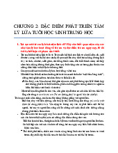 Chương 2: Đặc điểm phát triển tâm lý học sinh trung học | Môn Tâm lý học đại cương - Đại học Sư phạm Hà Nội 2