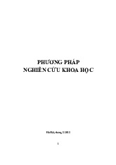 Giáo trình Phương pháp nghiên cứu khoa học | Trường Đại học Y dược - Đại học Huế