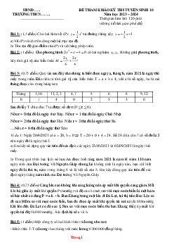 Đề tham khảo tuyển sinh 10 năm 2023-2024