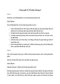 Giải Công nghệ 11: Ôn tập chương 6 | Kết nối tri thức