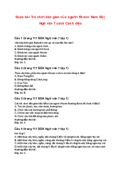 Soạn bài Trò chơi dân gian của người Khmer Nam Bộ | Ngữ văn 7 sách Cánh diều