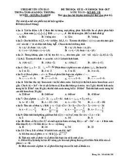 Đề thi HK2 Toán 12 năm học 2016 – 2017 trung tâm GDTX huyện Côn Đảo – Bà Rịa – Vũng Tàu