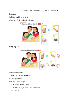 Family and Friends 3 Unit 5 Lesson 6 Do you like yogurt?