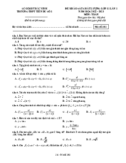 Đề KSCL Toán 11 lần 1 năm 2022 – 2023 trường THPT Tiên Du 1 – Bắc Ninh
