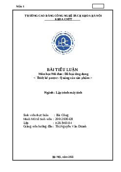 Tiểu luận đồ họa ứng dụng | Trường Cao Đẳng Công Nghệ Bách Khoa Hà Nội
