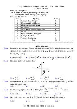Đề ôn tập giữa học kỳ 2 Toán 12 năm 2022 – 2023 trường THPT Việt Đức – Hà Nội