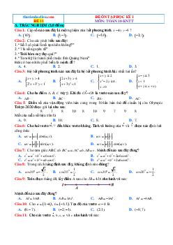 Đề kiểm tra cuối HK1 Toán 10 Kết nối tri thức (có đáp án)-Đề 11