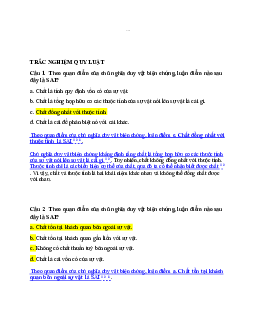Trắc nghiệm Triết học có đáp án và giải thích