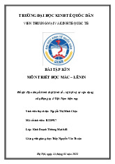 Học thuyết hình thái kinh tế - xã hội và sự vận dụng của Đảng ta ở Việt Nam hiện nay | Bài tập lớn môn triết học mác - lênin
