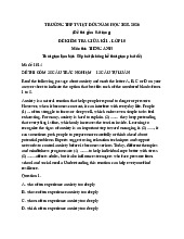 Đề thi giữa kì 1 lớp 10 môn Anh năm học 2025 - 2026 trường THPT Việt Đức, Hà Nội