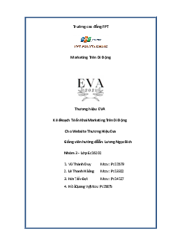 Kế Hoạch Triển Khai Marketing Trên Di Động Cho Website Thương Hiệu Eva | Bài tập môn Marketing | Trường Cao đẳng thực hành FPT