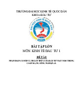 Cơ Hội và Thách Thức Đầu Tư Việt Nam Trong Cách Mạng Công Nghiệp 4.0 | Môn Kinh tế đầu tư - Đại học Kinh Tế Quốc Dân