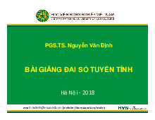 Chương 1 - Ma trận, Định thức và Hệ PT tuyến tính Môn Đại số tuyến tính | Trường Học Viện nông nghiệp Việt Nam