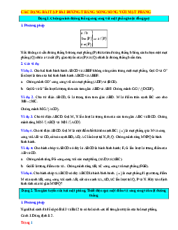 Các dạng toán bài đường thẳng song song với mặt phẳng (có đáp án)