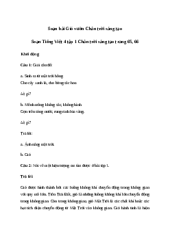Soạn bài Đọc: Gió vườn - Tiếng Việt 4 Chân trời sáng tạo