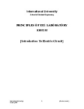 Introduction To Electric Circuit | Bài báo cáo thực hành Principles of EE 1 | Trường Đại học Quốc tế, Đại học Quốc gia Thành phố Hồ Chí Minh