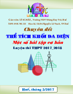 Lý thuyết và một số bài tập cơ bản về thể tích khối đa diện – Lê Bá Bảo Toán 12