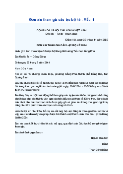 Viết đơn xin tham gia câu lạc bộ hè | Tập làm văn lớp 4