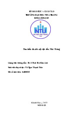 Tiểu luận giữa kỳ: Khách Nội Địa tại Nha Trang môn Marketing du lịch | Trường Đại Học Nha Trang