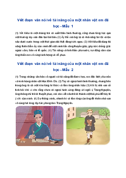 Viết đoạn văn nói về tài năng của một nhân vật mà em đã học | Tập làm văn 4