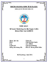 Kế hoạch Marketing cho Bia Saigon Coffee | Môn Quản trị marketing - Đại học Kinh Tế Quốc Dân