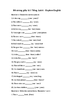 Đề cương ôn tập giữa học kì 1 môn Tiếng Anh 6 sách Explore English