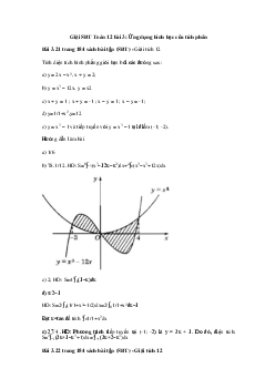 Giải SBT Toán 12 bài 3: Ứng dụng hình học của tích phân