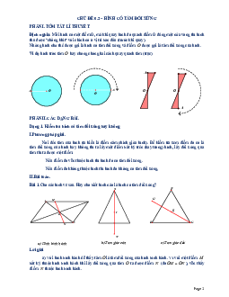 Tài liệu dạy thêm – học thêm chuyên đề hình có tâm đối xứng