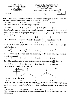 Đề trắc nghiệm Toán 12 lần 2 năm 2020 – 2021 trường chuyên Lê Hồng Phong – TP HCM