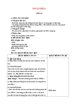 Giáo án Công nghệ lớp 4 Ôn tập phần 1 | Chân trời sáng tạo