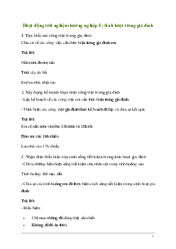 Hoạt động trải nghiệm 8: Sinh hoạt trong gia đình | Cánh diều