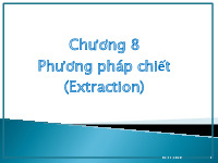 Chương 8: Phương pháp chiết | Bài giảng môn Phân tích bằng công cụ | Đại học Bách khoa hà nội