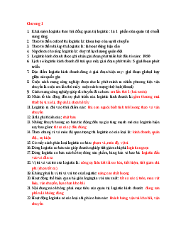 Đề cương Logistic (có đáp án)