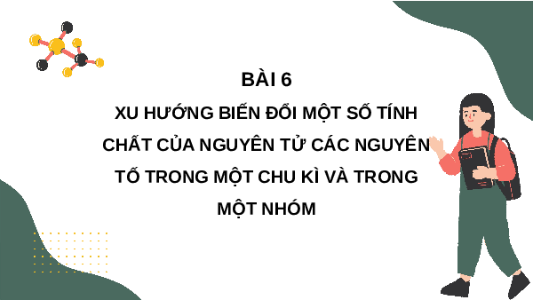 Giáo án điện tử Hoá học 10 Bài 6 Kết nối tri thức: Xu hướng biến đổi một số tính chất của nguyên tử các nguyên tố trong một nhóm