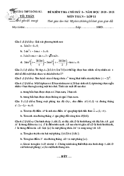 Đề thi cuối kỳ 1 Toán 11 năm 2020 – 2021 trường THPT Đông Hà – Quảng Trị