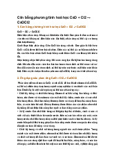 Cân bằng phương tình hoá học CaO + Cl2 → CaOCl2