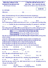 Đề khảo sát Toán 12 lần 3 năm 2024 – 2025 trường THPT Nguyễn Gia Thiều – Hà Nội