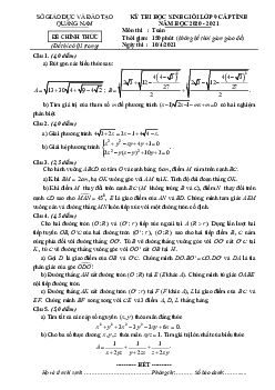Đề học sinh giỏi tỉnh Toán 9 năm 2020 – 2021 sở GD&ĐT Quảng Nam