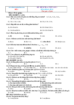 TOP 10 đề kiểm tra 1 tiết lần 3 chương 5,6 Hidrocacbon và hidrocacbon không no Hóa 11 (có đáp án )
