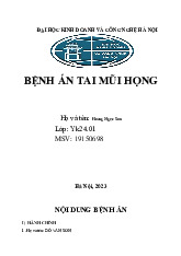 Bệnh án tai mũi họng | Trường Đại học Kinh doanh và Công nghệ Hà Nội