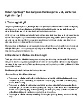 Thành ngữ là gì? Tác dụng của thành ngữ và ví dụ minh họa Ngữ Văn lớp 6