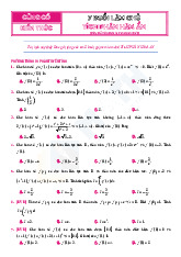 Bài tập Tích phân hàm ẩn môn Toán 12