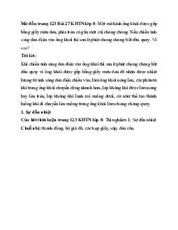 Giải Khoa học tự nhiên 8 bài 27: Sự truyền nhiệt | Chân trời sáng tạo