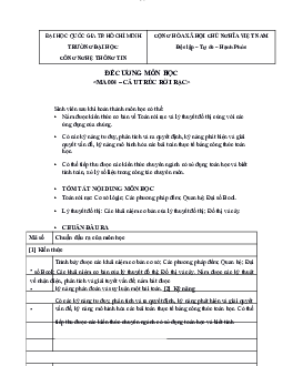 Đề cương chi tiết Cấu trúc rời rạc | Trường Đại học CNTT Thành Phố Hồ Chí Minh