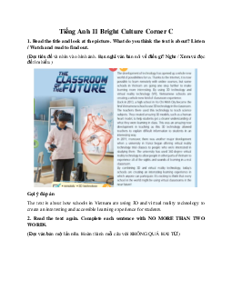 Giải Tiếng Anh 11 Culture Corner C | Bright