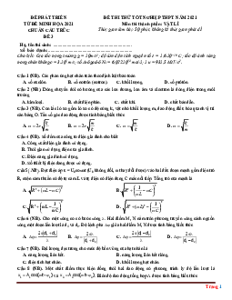 Đề thi thử tốt nghiệp THPT môn Lý chuẩn cấu trúc đề minh họa 2021 (Đề 3) (có đáp án)
